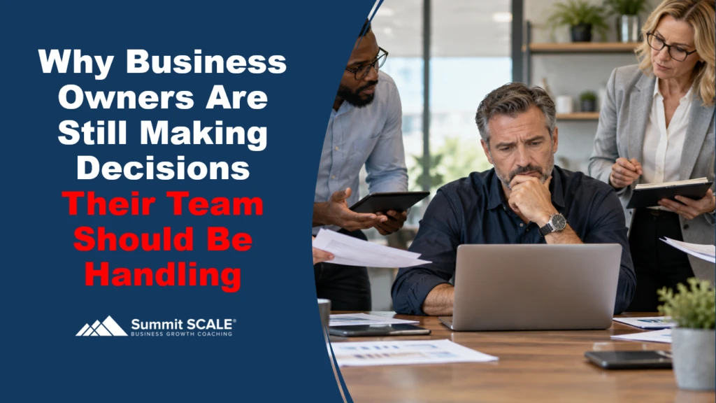 Business owner and team discussing decision-making responsibilities in an owner-managed SME